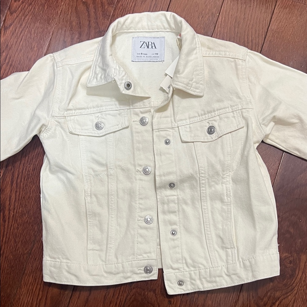 Zara Kids Off-White Denim Jacket